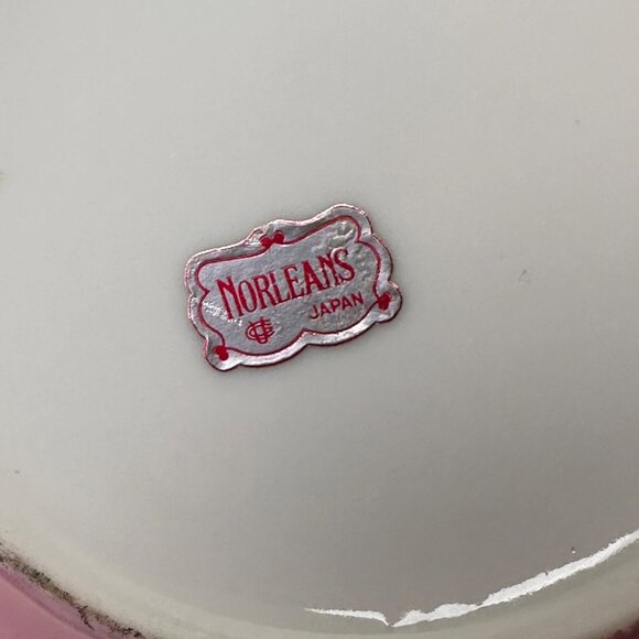 Vintage Norleans Porcelain Teapot With Romantic Scene & Pink Accents - Picture 9 of 12